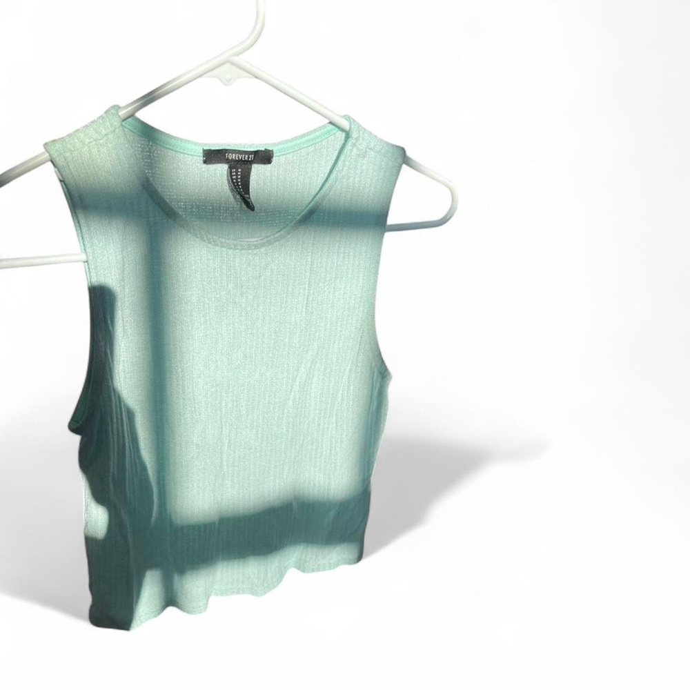 Mint green cropped tank top